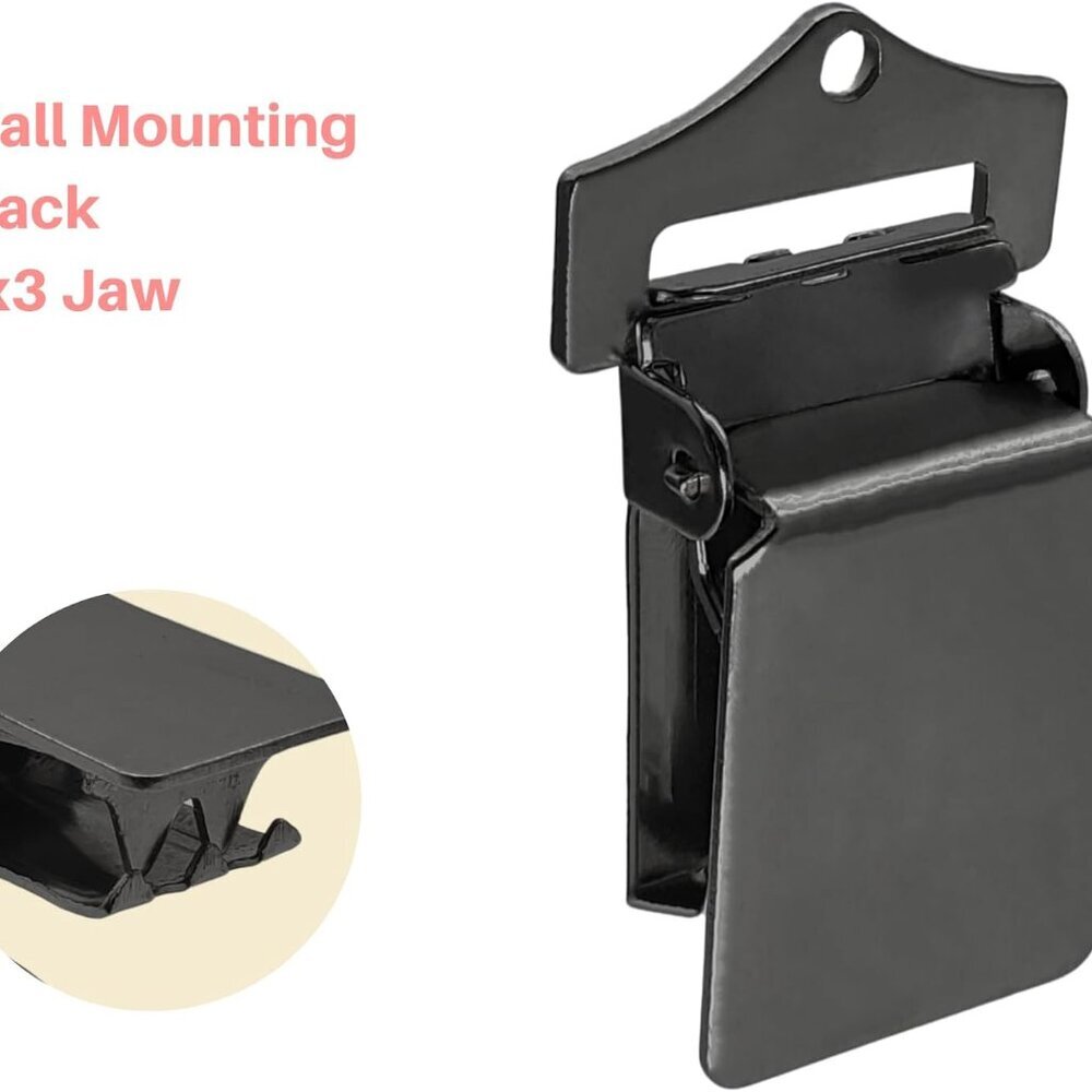 Wall Clips Matte Black for Hanging Rugs and Animal Hides Pack of 6 Rug Grippers/ - Picture 8 of 8